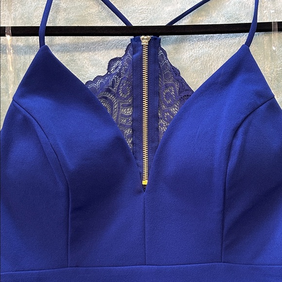 Emerald Sundae Royal Blue Asymmetrical Dress - Picture 9 of 11